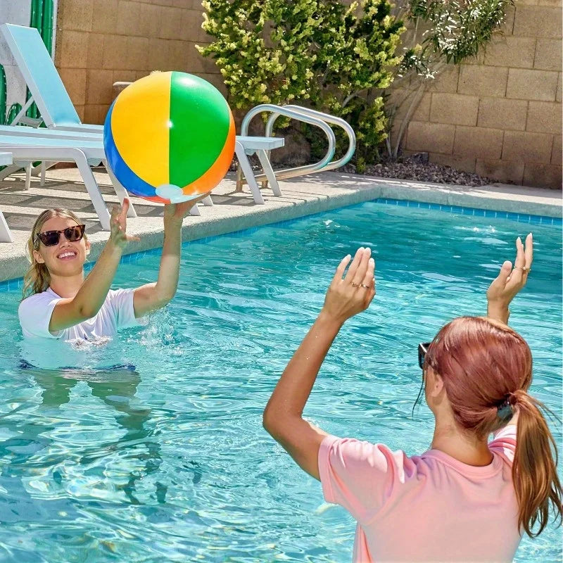 4 Pack 20" Beach Balls Large Rainbow Beach Ball Inflatable Pool Toys for Adults Kids Party Supplies Decorations Birthday